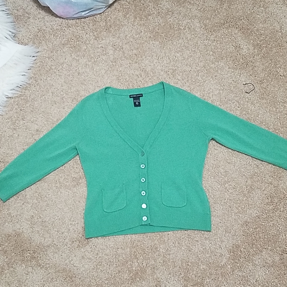 New York & company light green cardigan size m